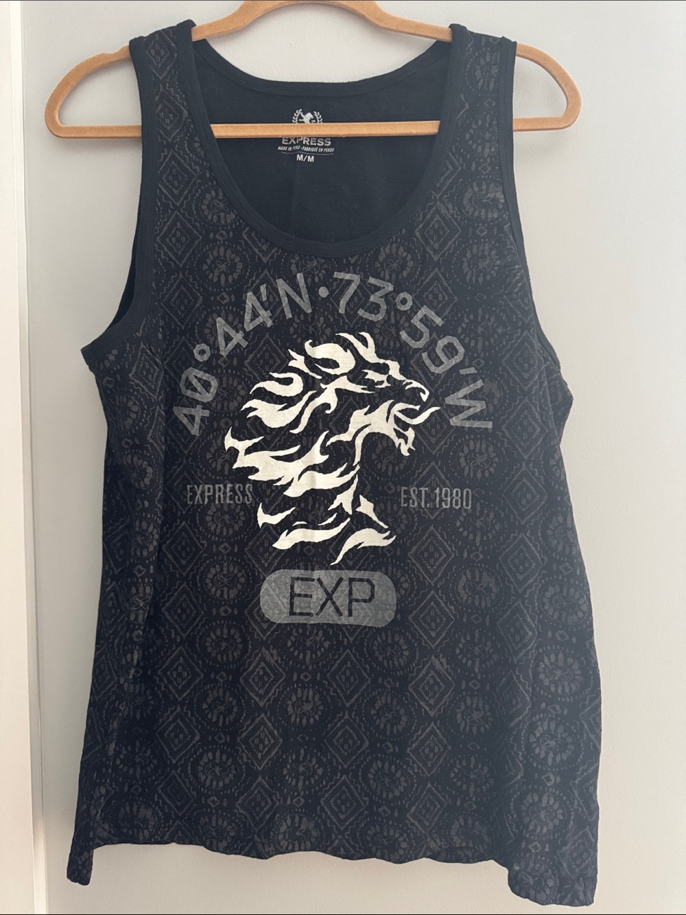 Express Lion Logo Graphic Tank Top - Black - M